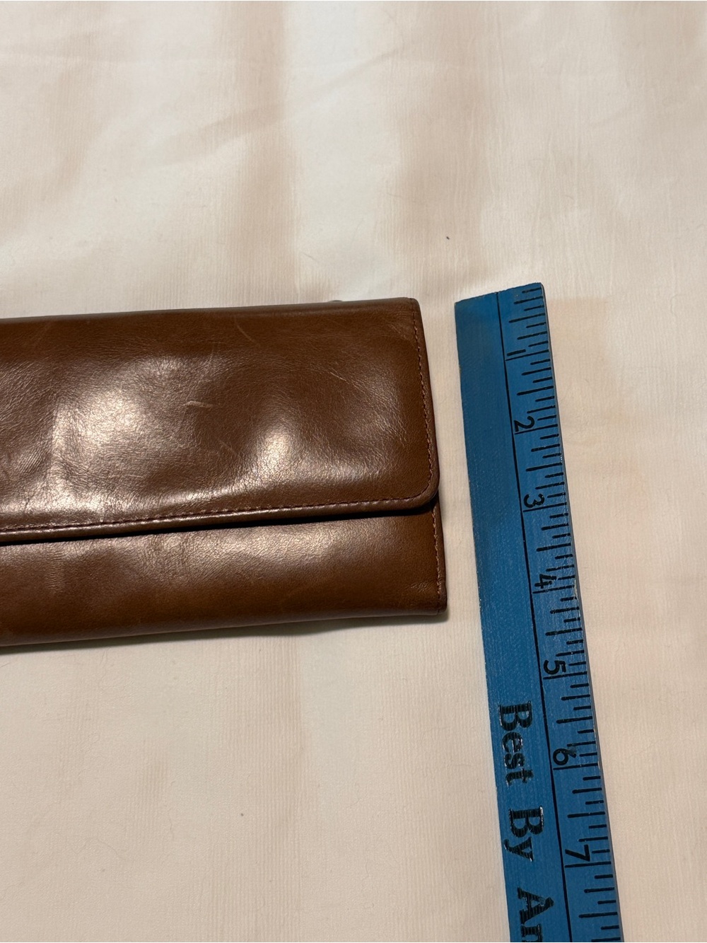 HOBO Brown Leather Checkbook Wallet Long Bifold Organizer Floral Lining - Picture 7 of 7
